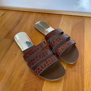 Zara brown croc sandals